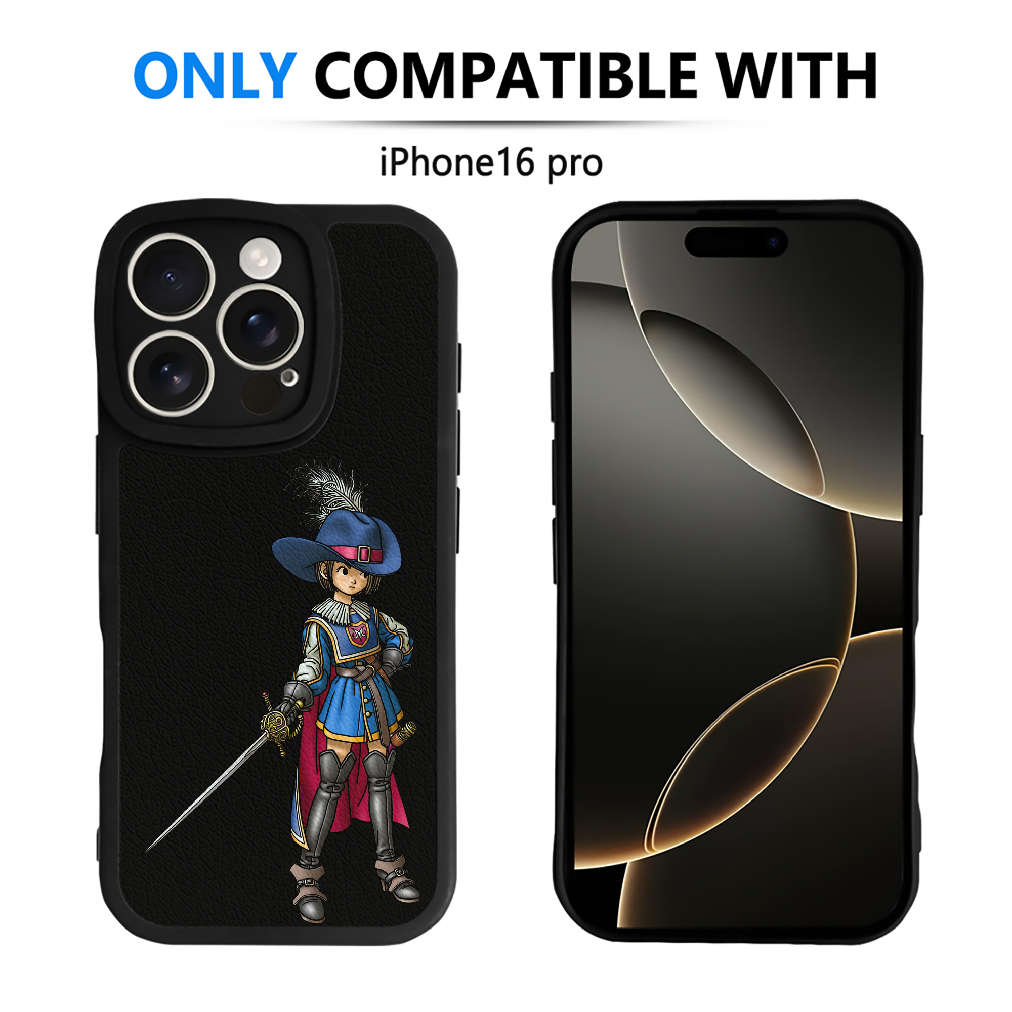 （画像用） ドラゴンクエスト Doragon Kuesuto Dragon Quest 【iPhone 16シリーズ対応】シリコンスマホケース（レザー調） 材質：シリコン